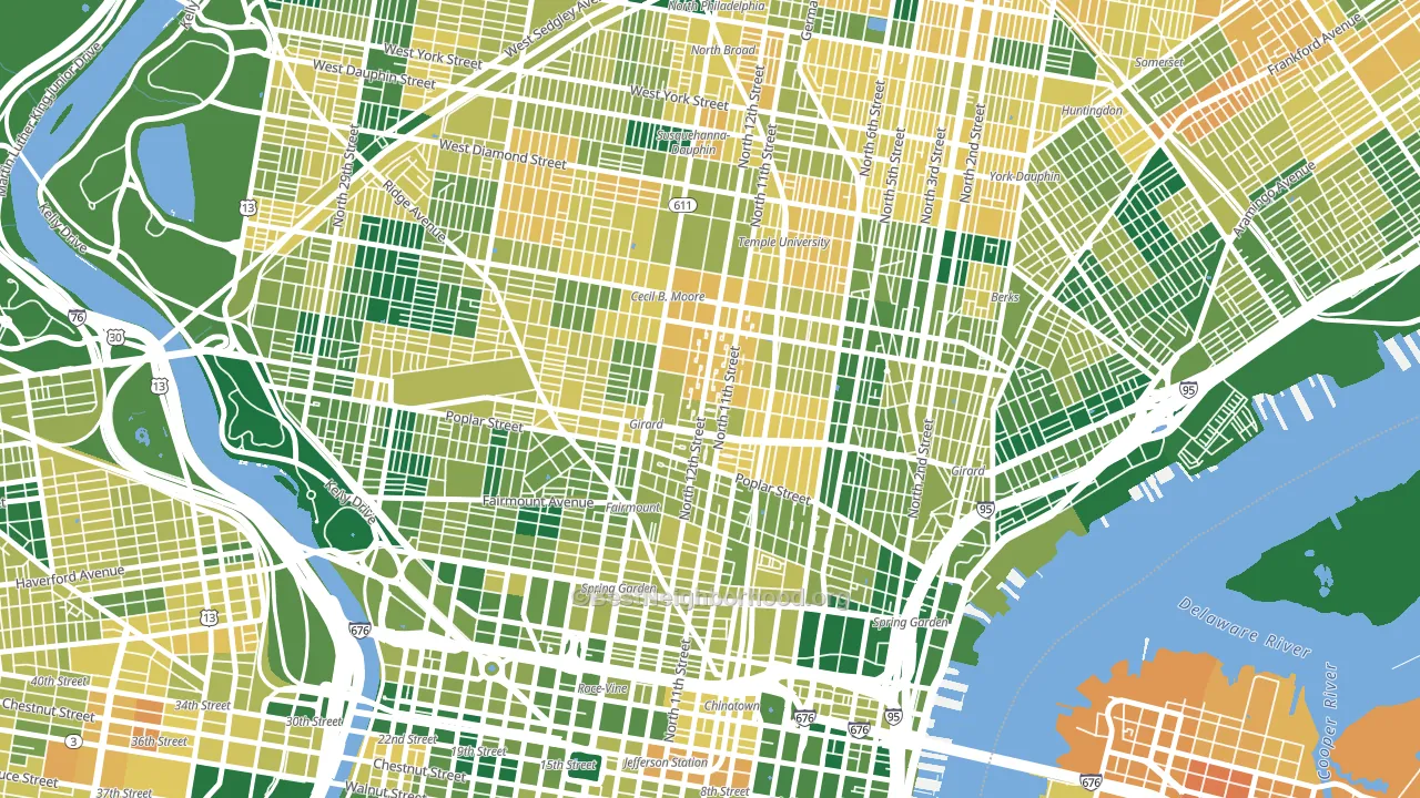 Poplar-Ludlow-Yorktowne, Philadelphia, PA block-group voter-turnout map