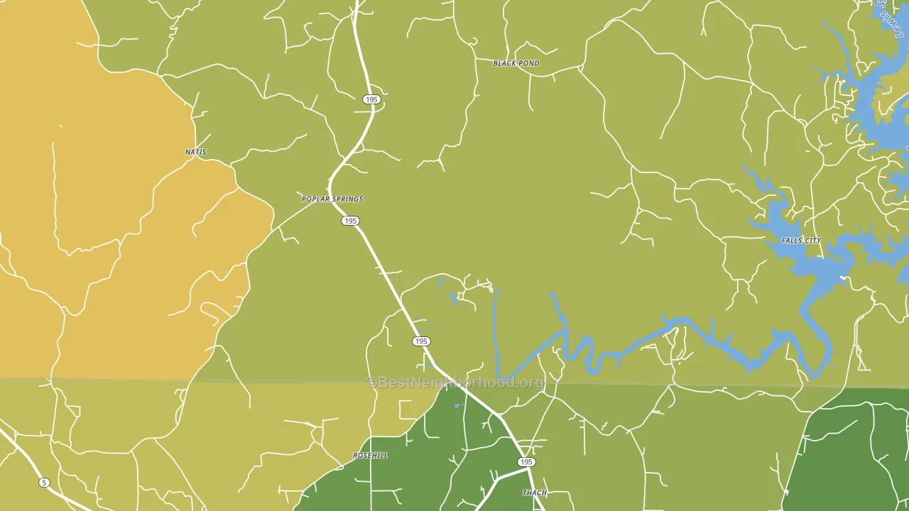 Poplar Springs, AL block-group voter-turnout map