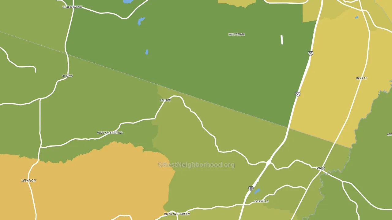 Poplar Springs, MS block-group voter-turnout map