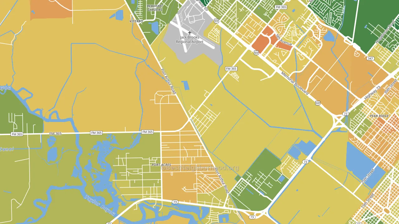Port Acres, TX block-group voter-turnout map