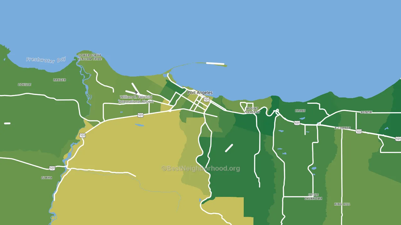 Port Angeles, WA block-group voter-turnout map