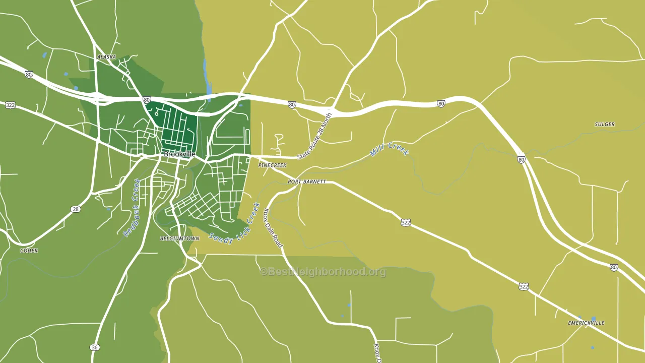 Port Barnett, PA block-group voter-turnout map