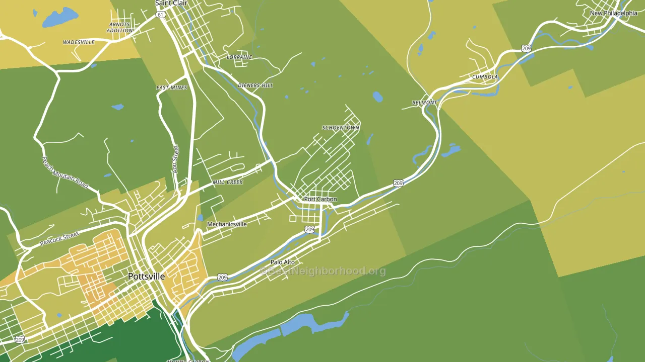 Port Carbon, PA block-group voter-turnout map