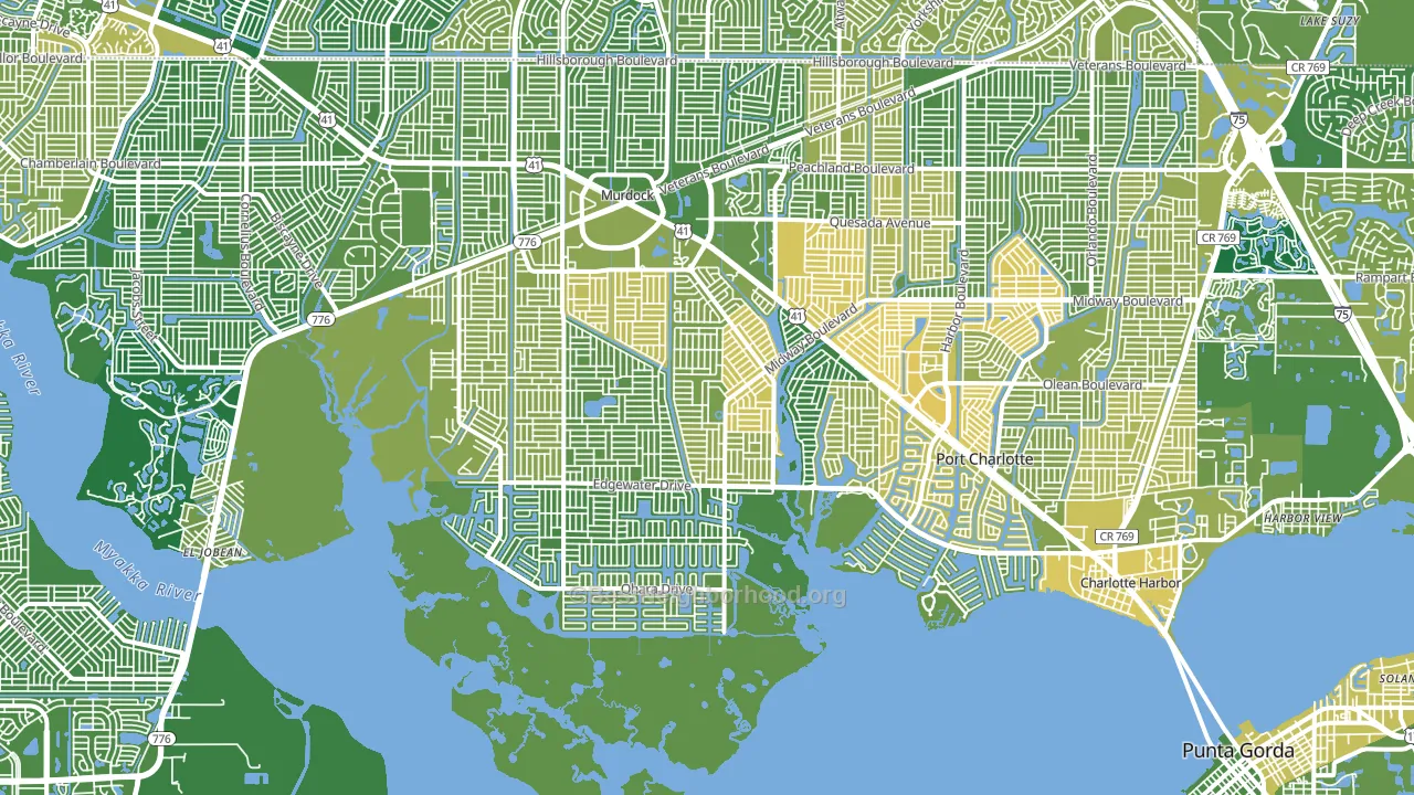 Port Charlotte, FL block-group voter-turnout map