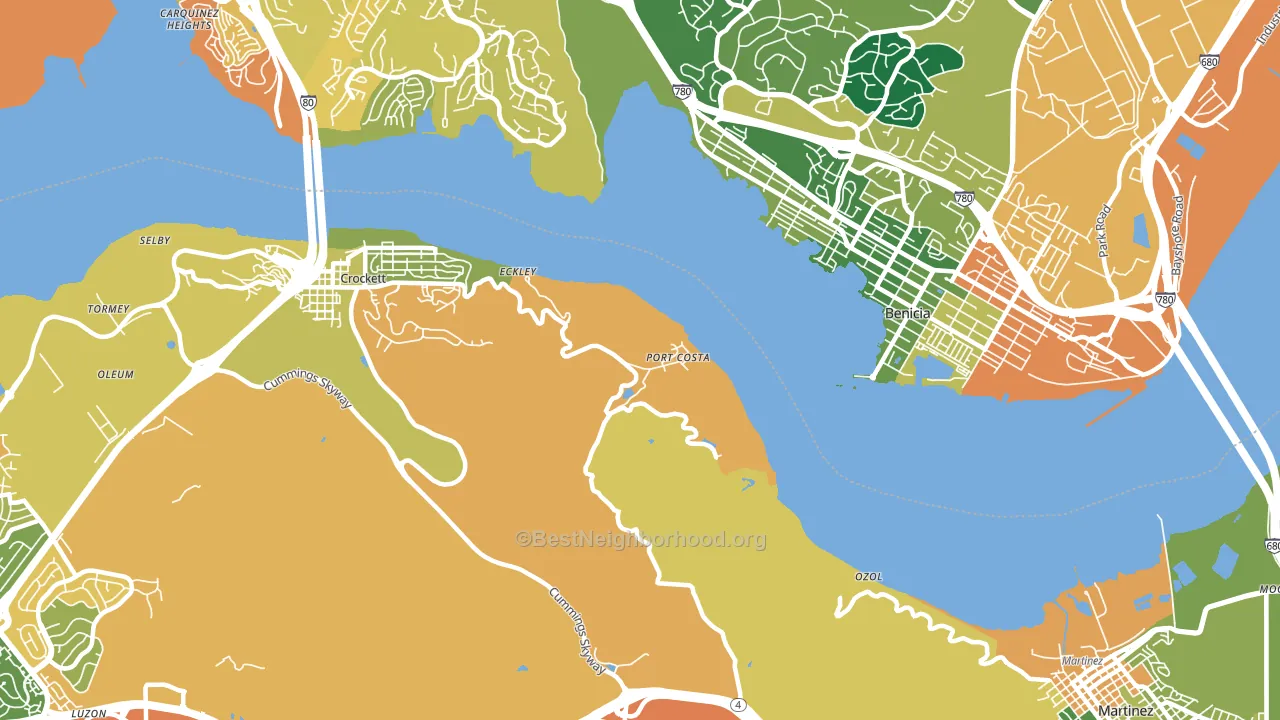 Port Costa, CA block-group voter-turnout map