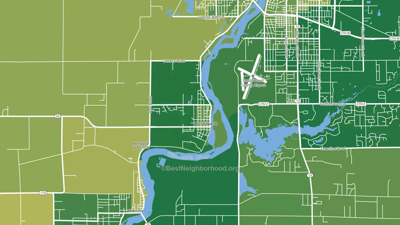 Port Edwards, WI block-group voter-turnout map