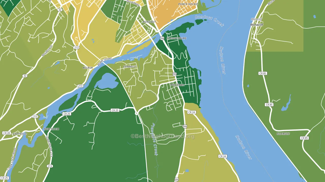 Port Ewen, NY block-group voter-turnout map