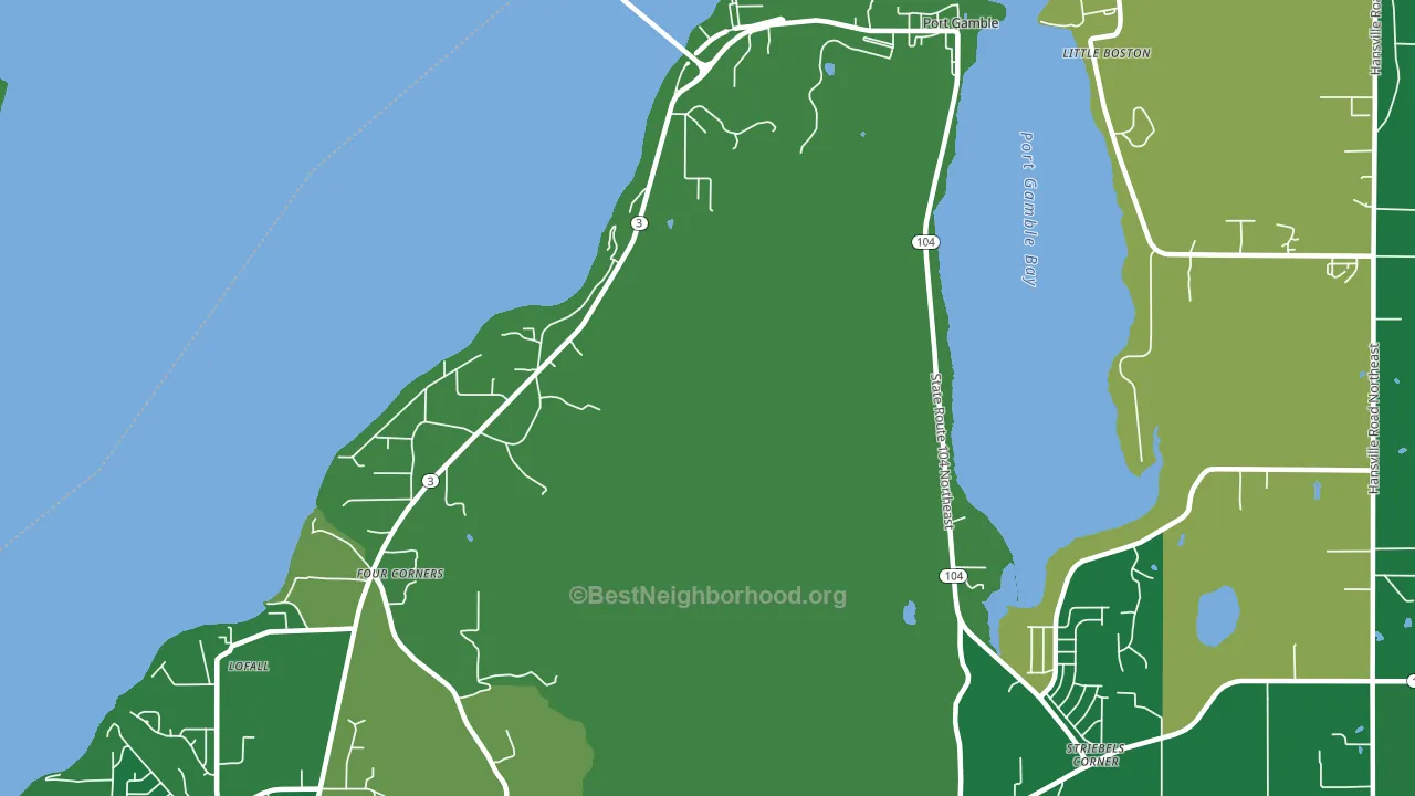 Port Gamble, WA block-group voter-turnout map