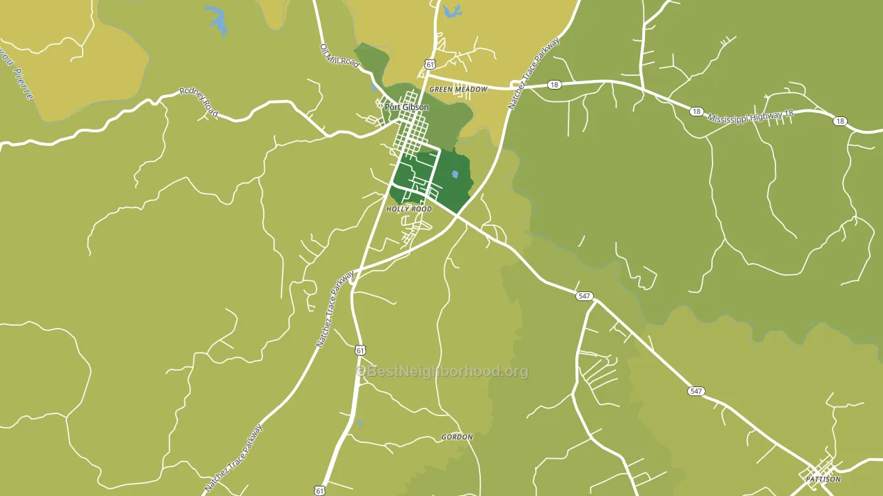 Port Gibson, MS block-group voter-turnout map