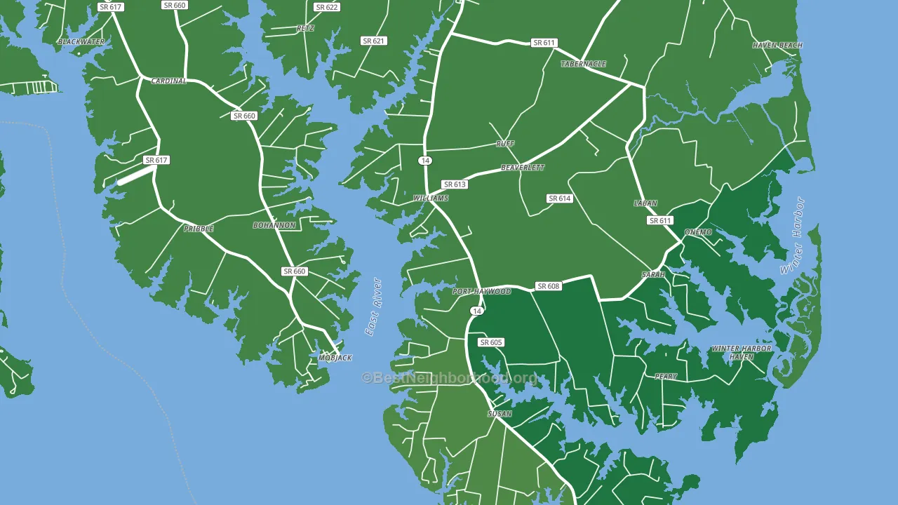 Port Haywood, VA block-group voter-turnout map