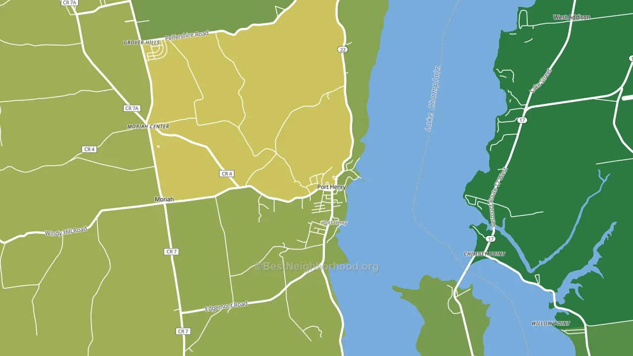 Port Henry, NY block-group voter-turnout map