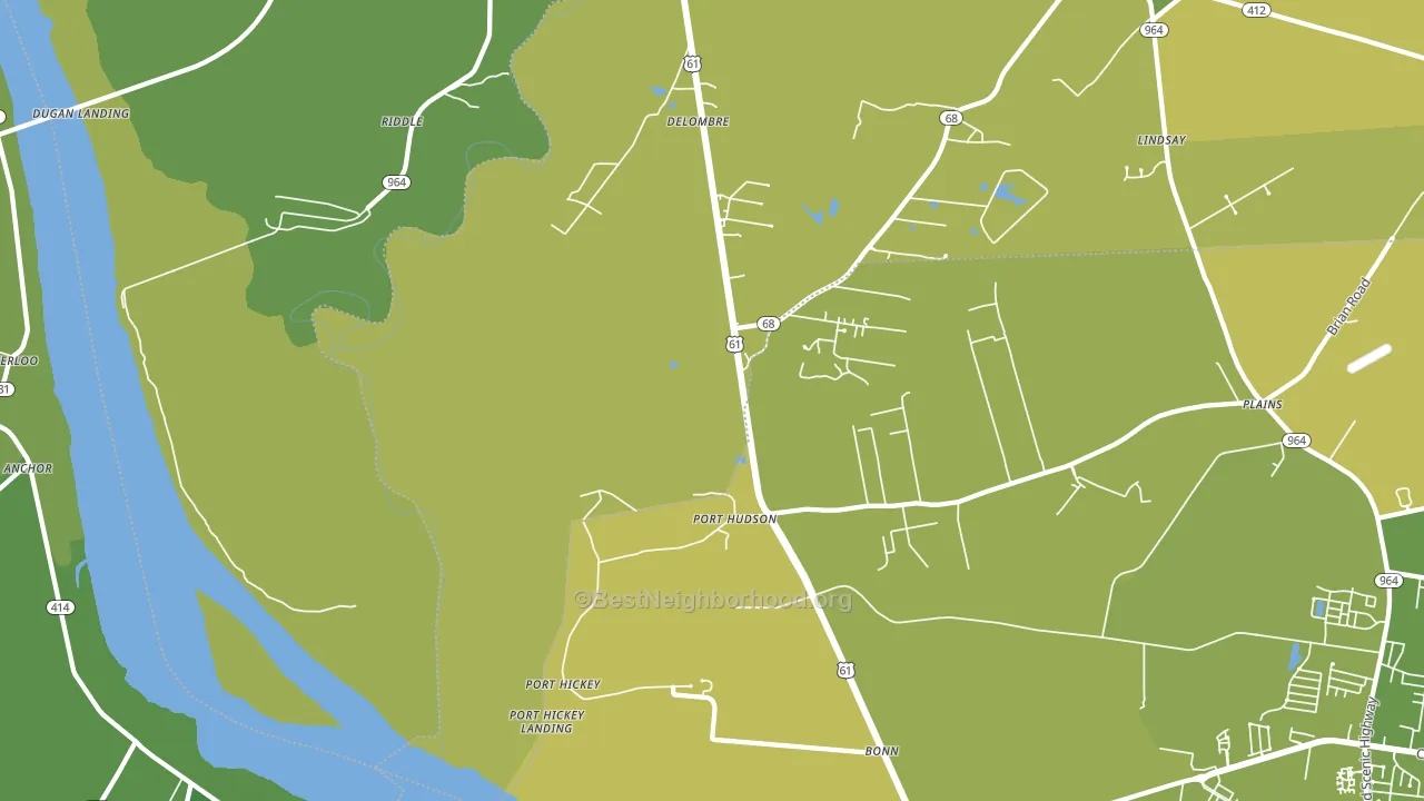 Port Hudson, LA block-group voter-turnout map