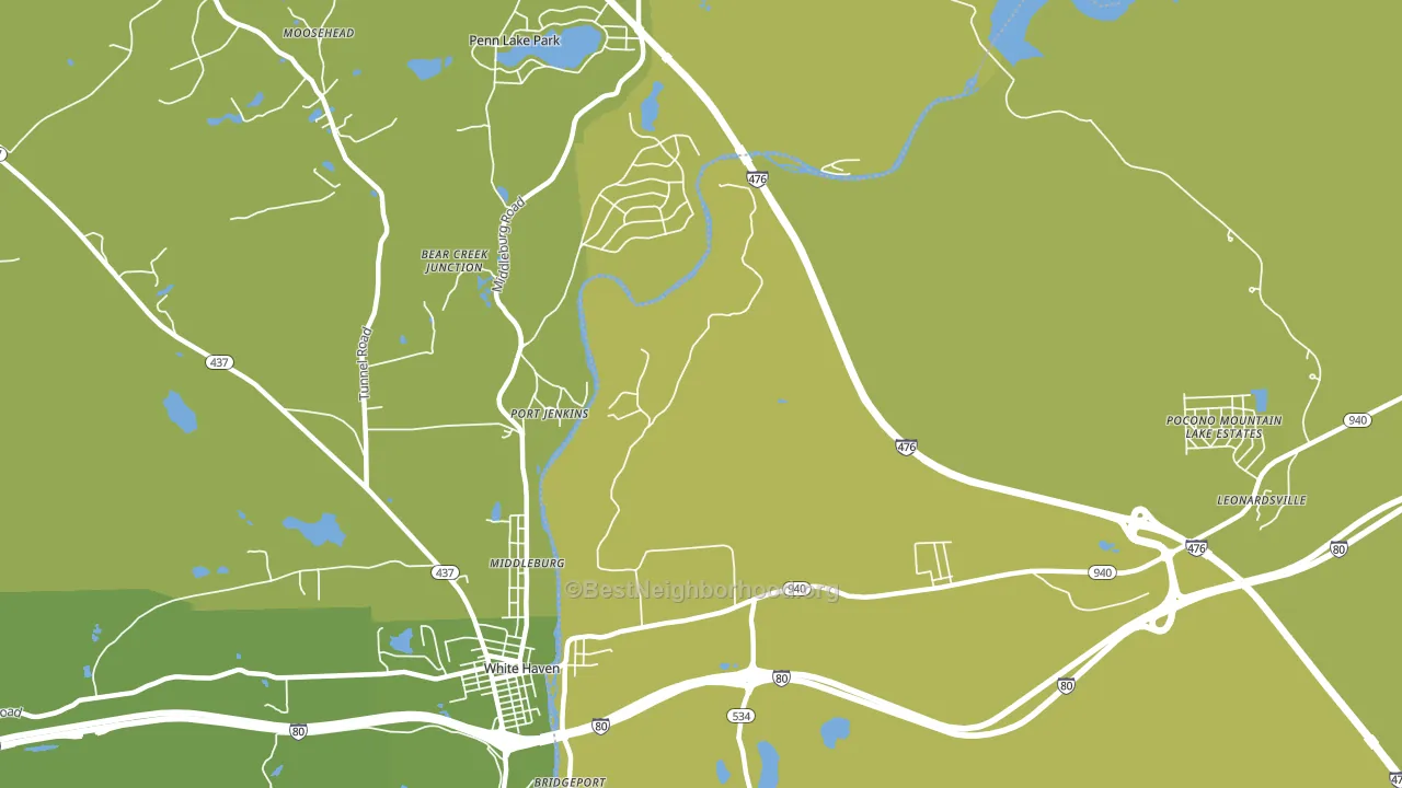 Port Jenkins, PA block-group voter-turnout map