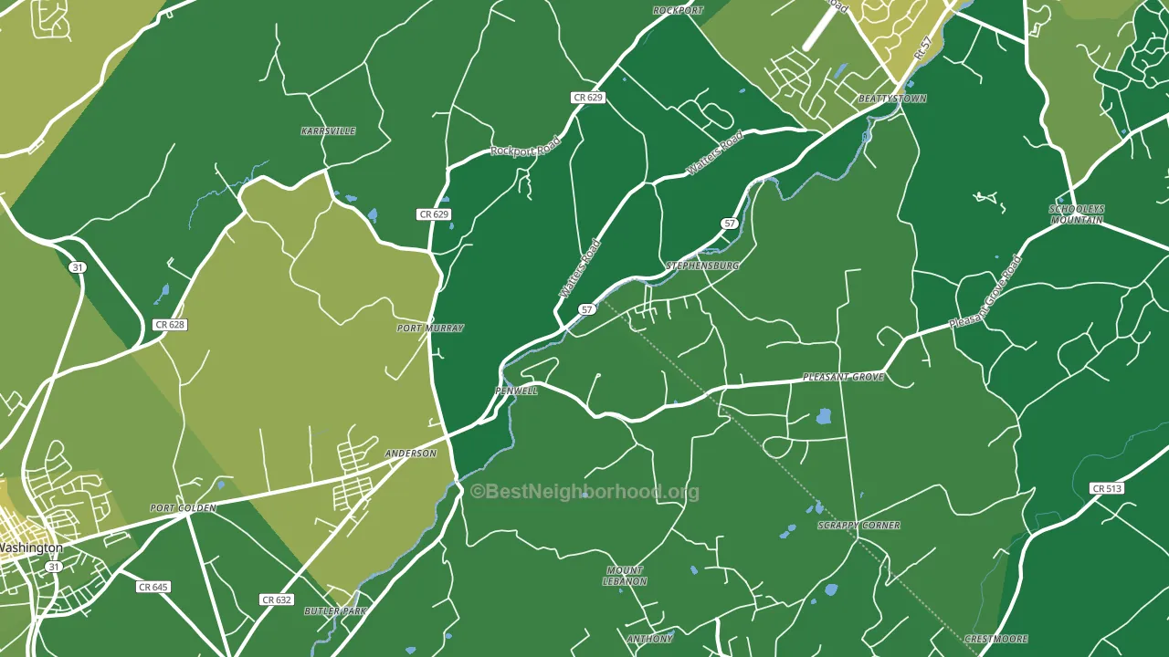 Port Murray, NJ block-group voter-turnout map