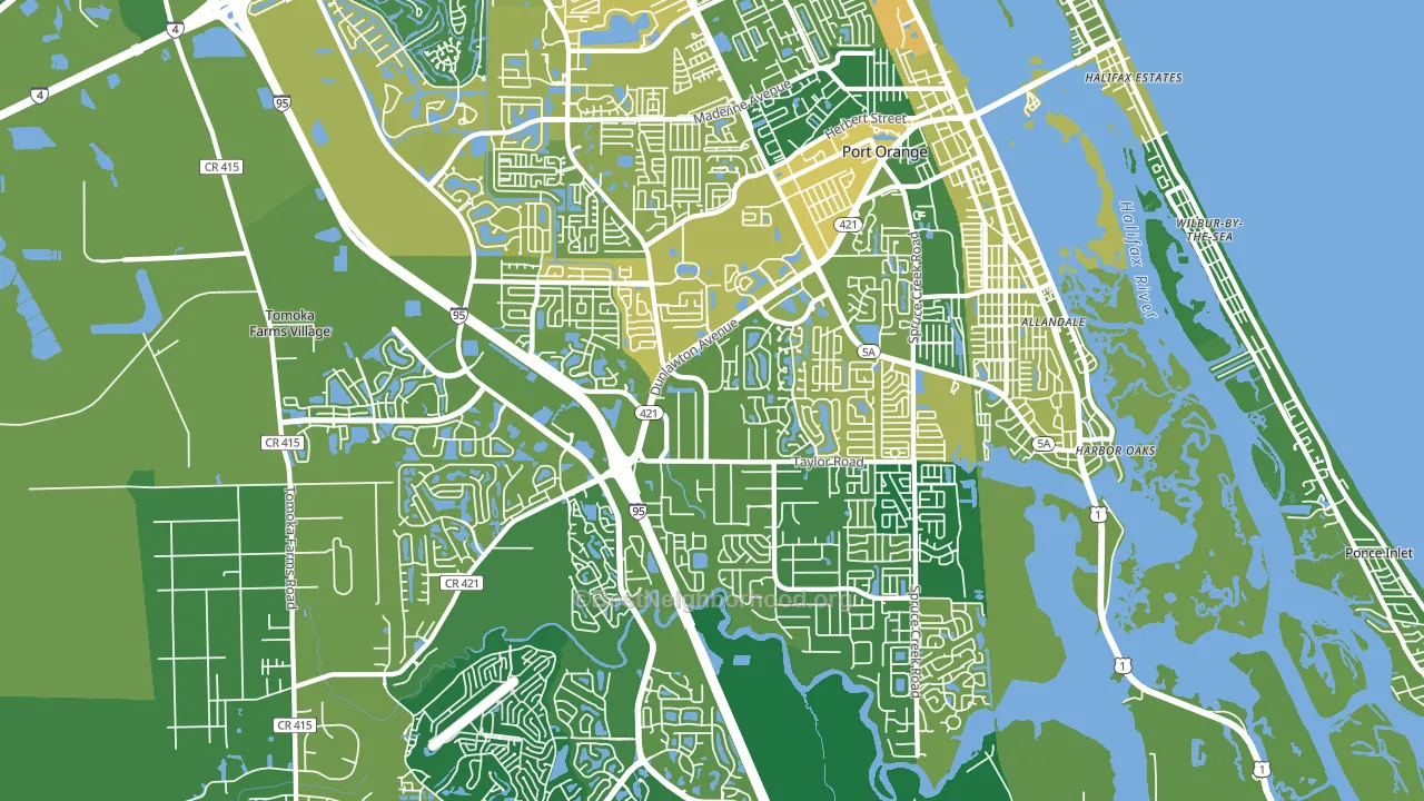 Port Orange, FL block-group voter-turnout map