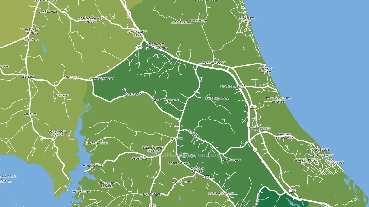 Port Republic, MD block-group voter-turnout map