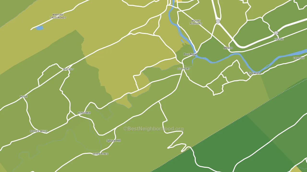 Port Royal, PA block-group voter-turnout map