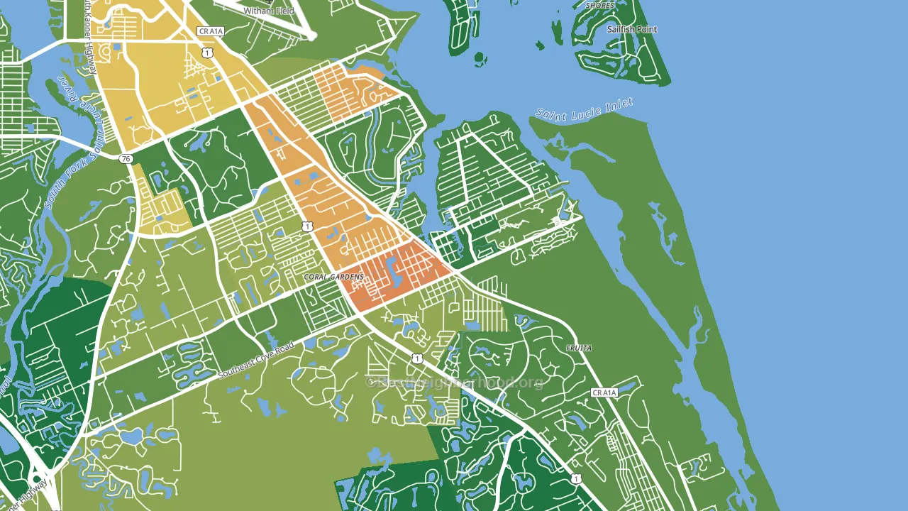 Port Salerno, FL block-group voter-turnout map