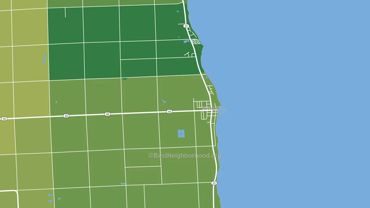 Port Sanilac, MI block-group voter-turnout map