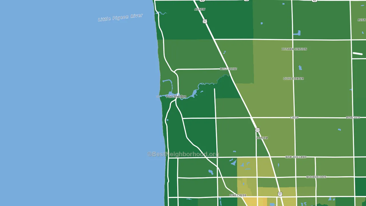 Port Sheldon, MI block-group voter-turnout map