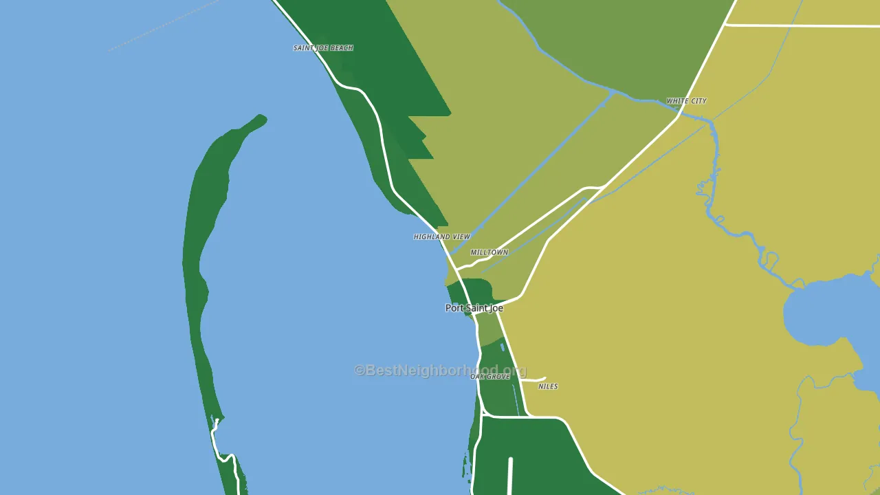 Port St. Joe, FL block-group voter-turnout map