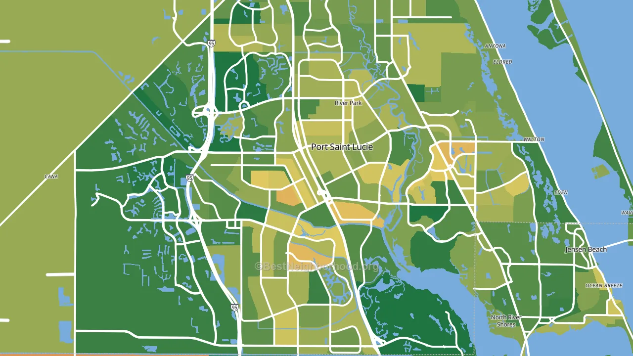 Port St. Lucie, FL block-group voter-turnout map