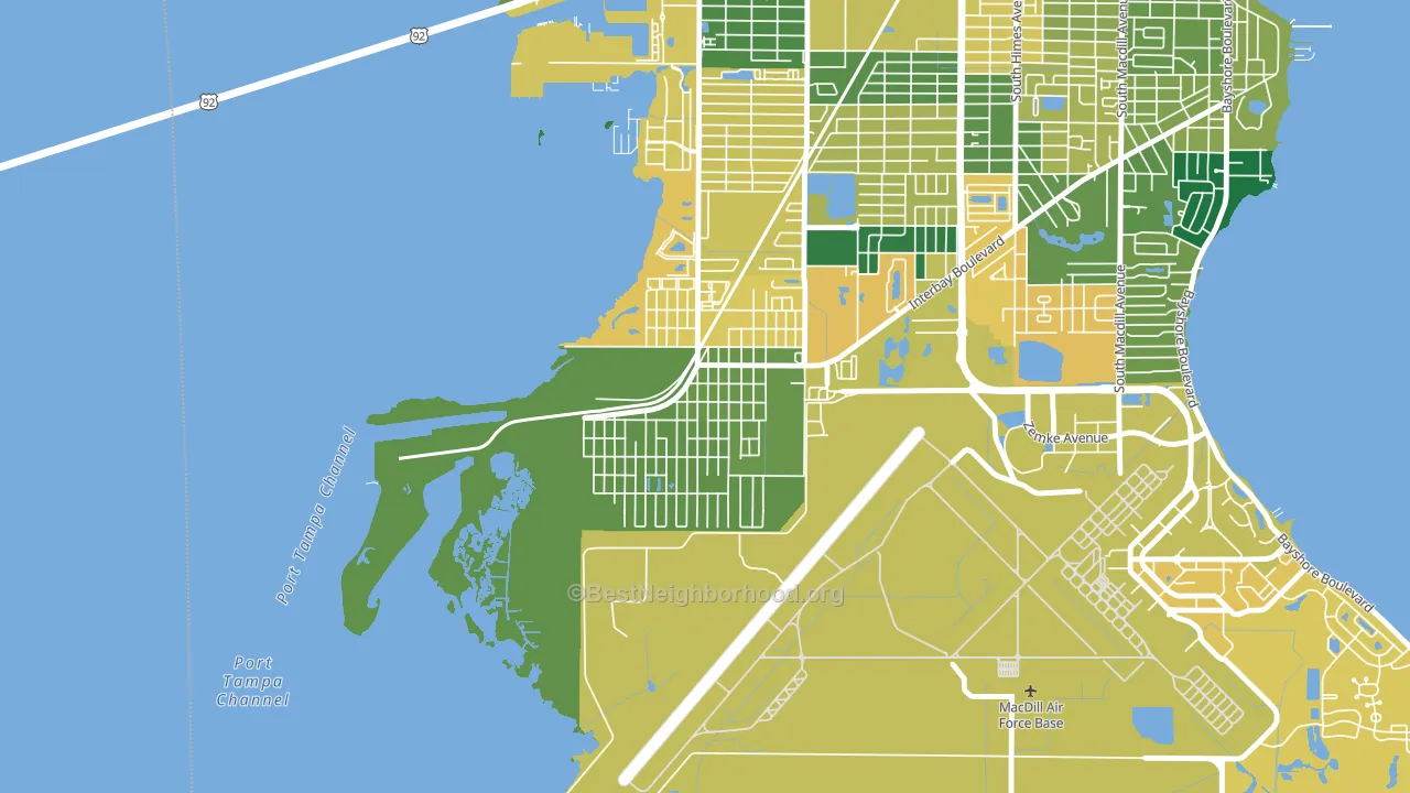 Port Tampa City, Tampa, FL block-group voter-turnout map