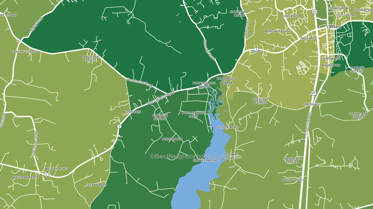 Port Tobacco, MD block-group voter-turnout map