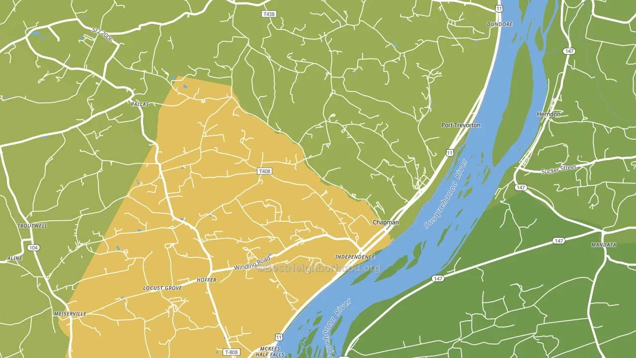 Port Trevorton, PA block-group voter-turnout map