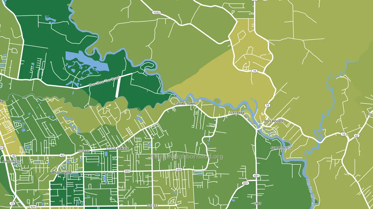 Port Vincent, LA block-group voter-turnout map