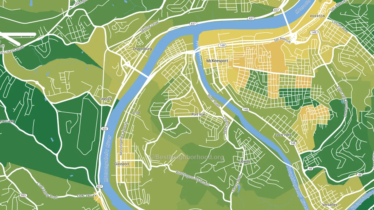 Port Vue, PA block-group voter-turnout map