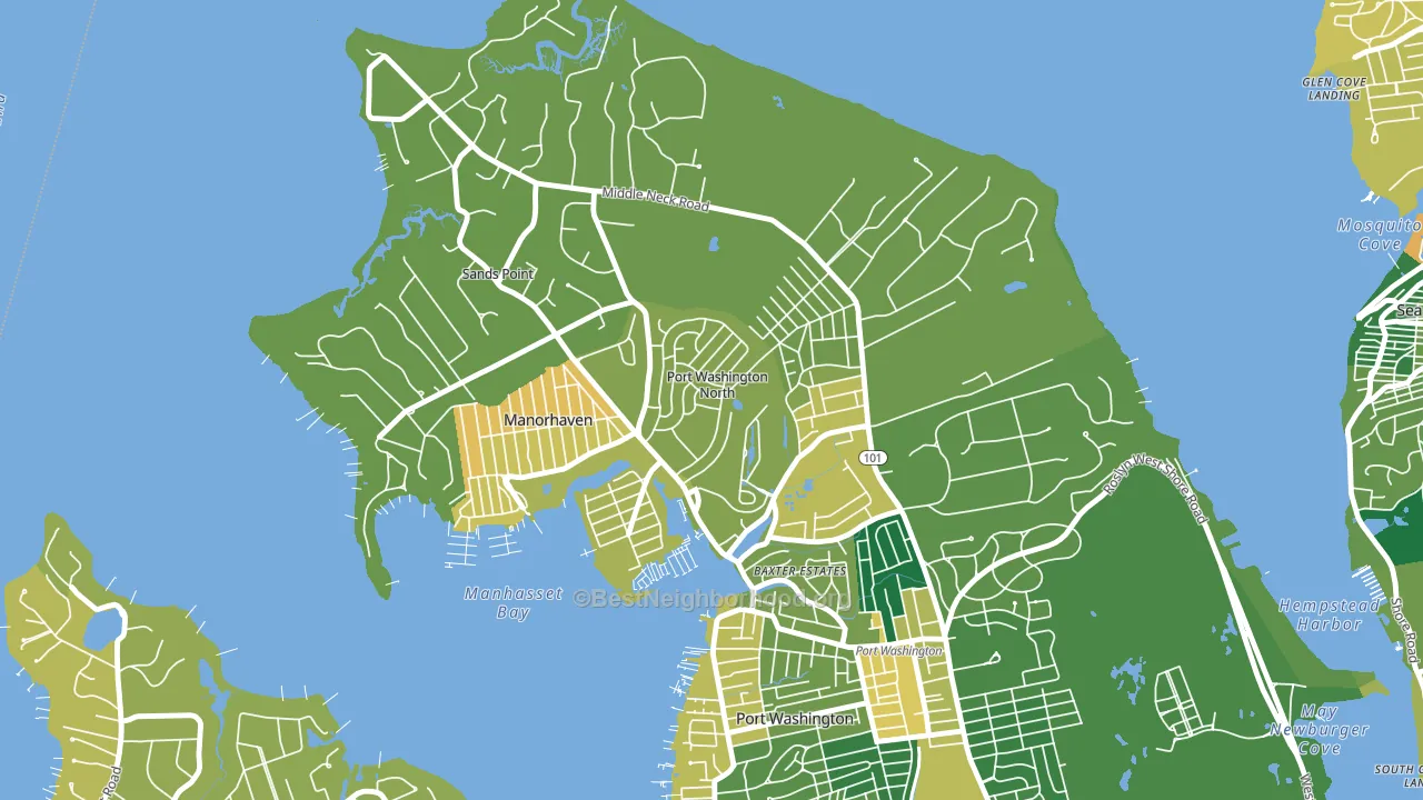 Port Washington North, NY block-group voter-turnout map