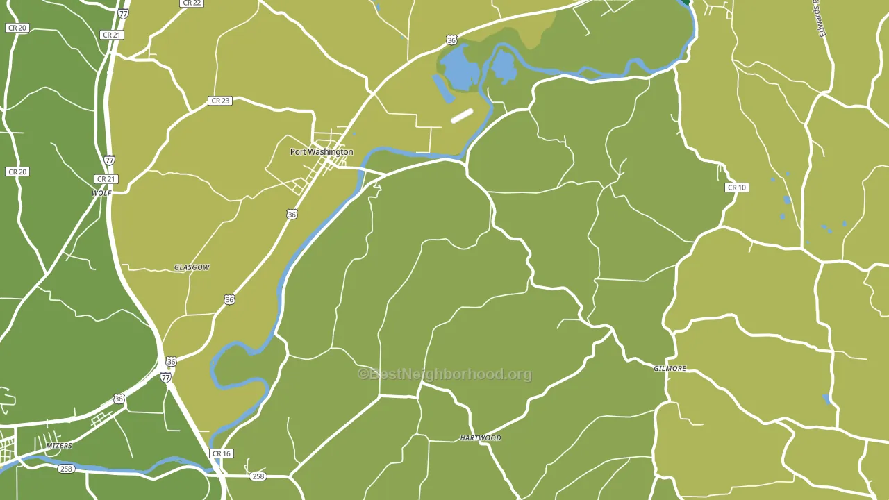 Port Washington, OH block-group voter-turnout map