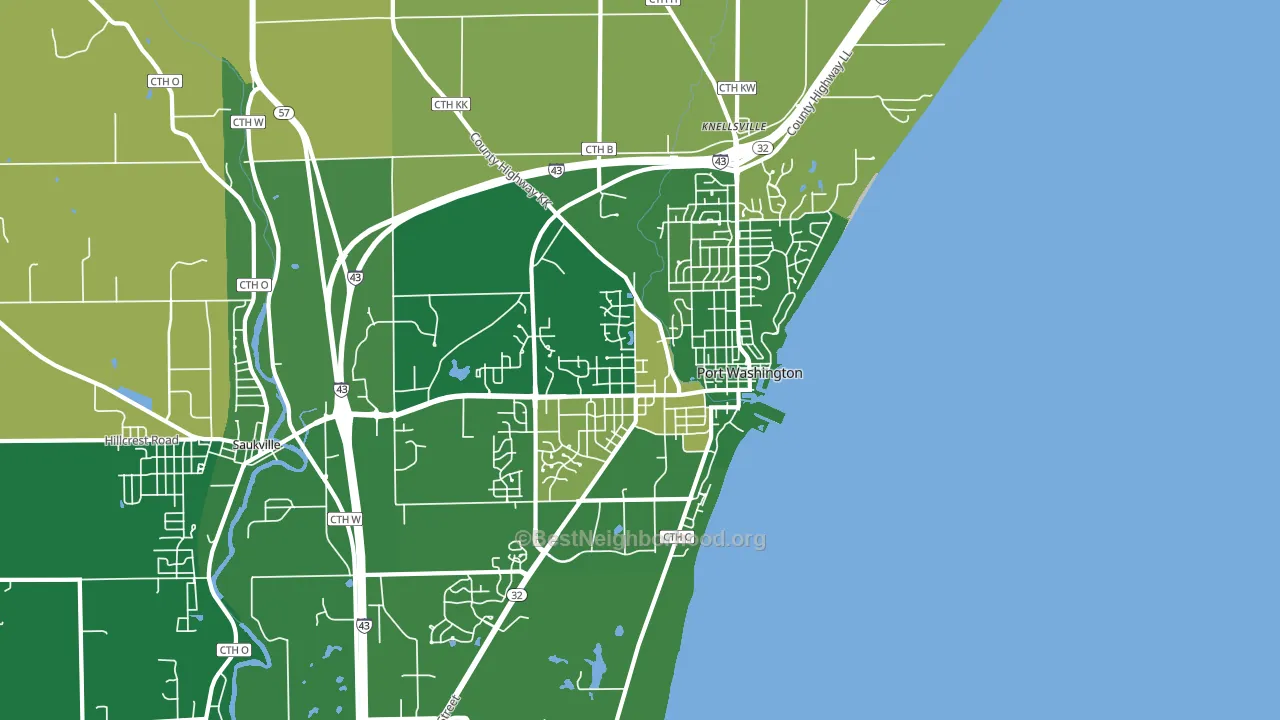 Port Washington, WI block-group voter-turnout map