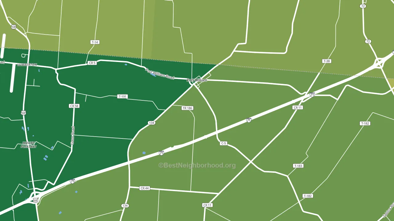 Port William, OH block-group voter-turnout map