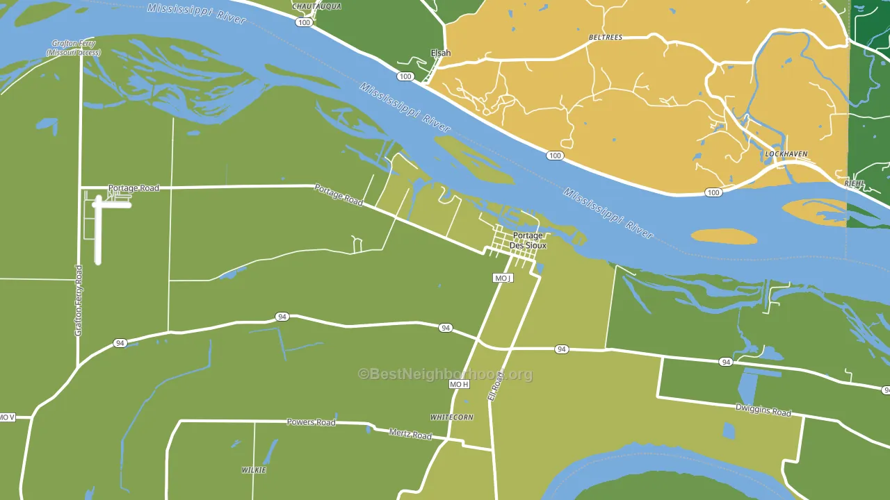 Portage Des Sioux, MO block-group voter-turnout map