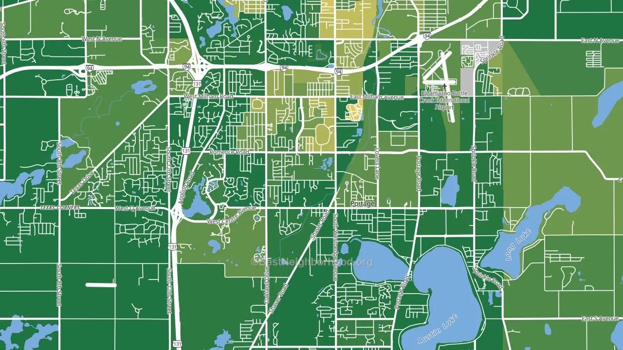 Portage, MI block-group voter-turnout map