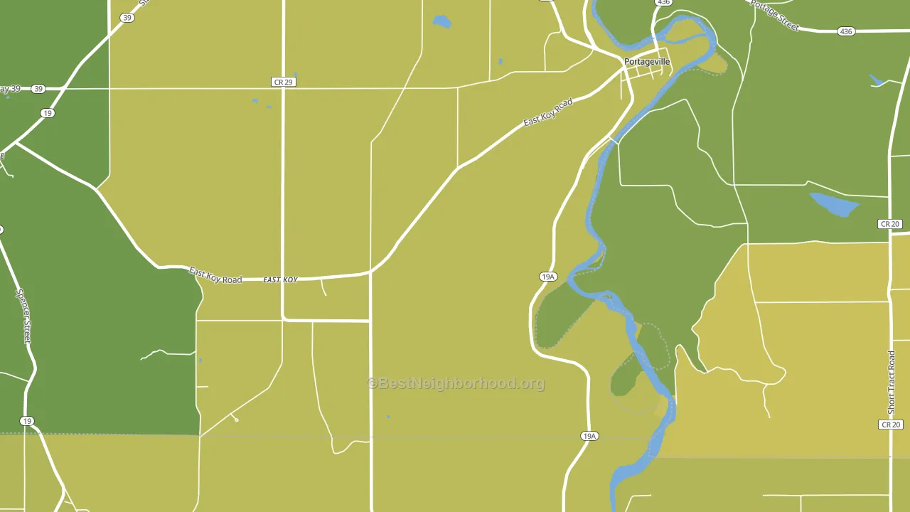 Portageville, NY block-group voter-turnout map