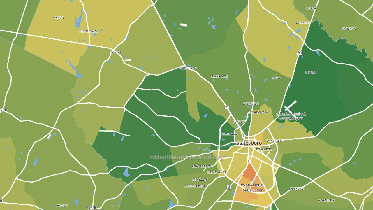 Portal, GA block-group voter-turnout map