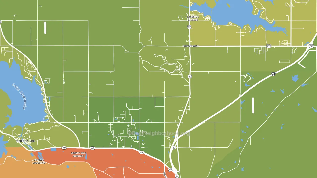 Porter Hill, OK block-group voter-turnout map
