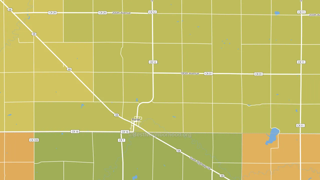 Porter, MN block-group voter-turnout map