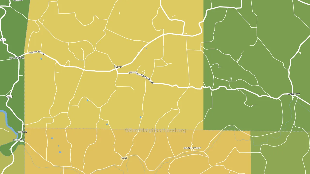 Porter, PA block-group voter-turnout map