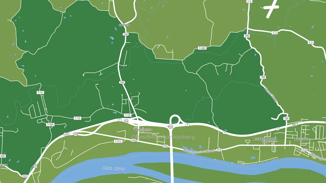 Porterfield, OH block-group voter-turnout map