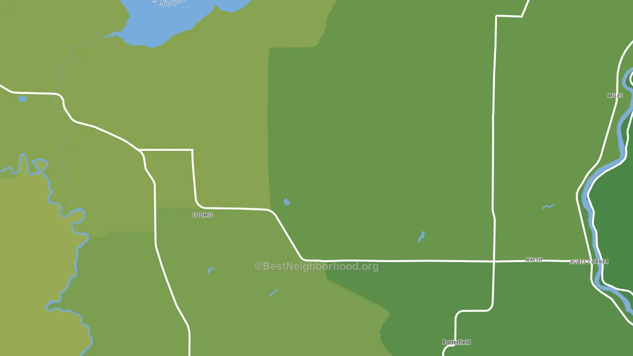 Porterfield, WI block-group voter-turnout map