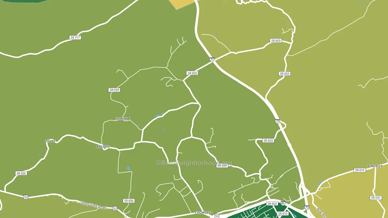 Porters Crossroads, VA block-group voter-turnout map