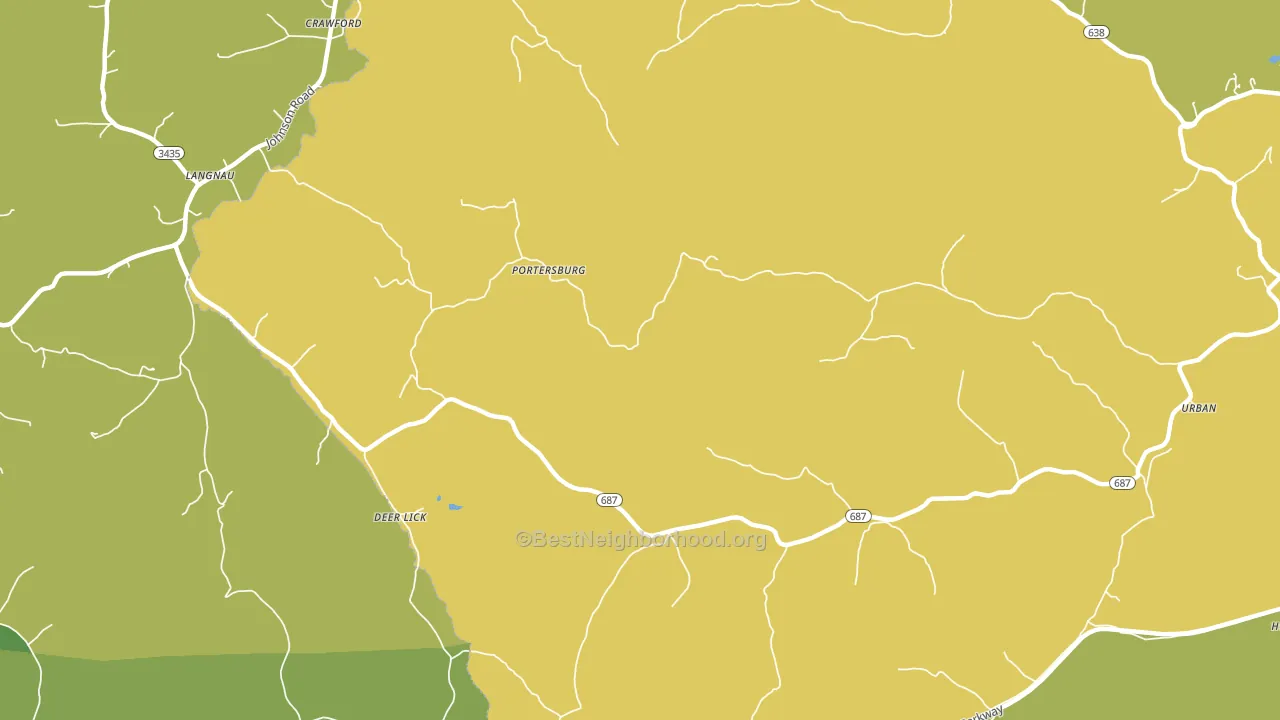 Portersburg, KY block-group voter-turnout map