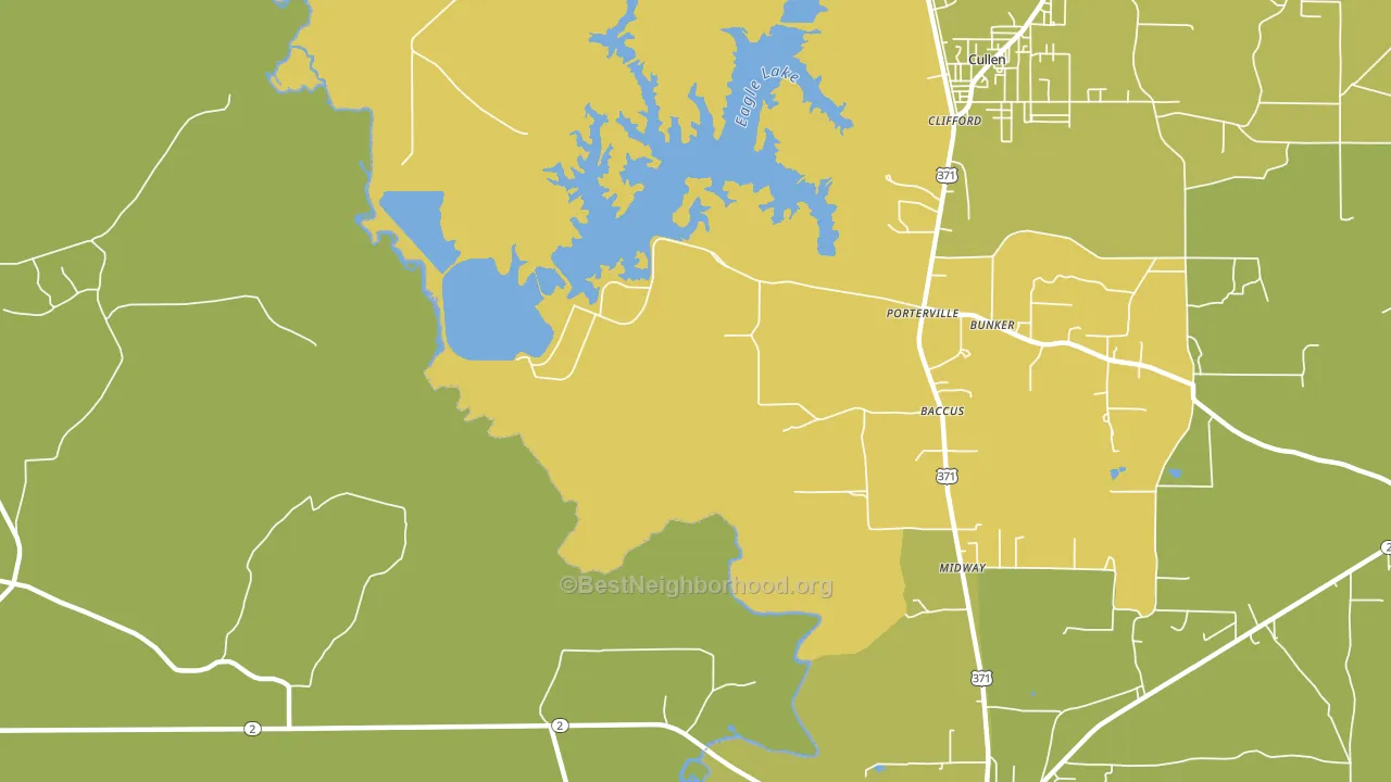 Porterville, LA block-group voter-turnout map