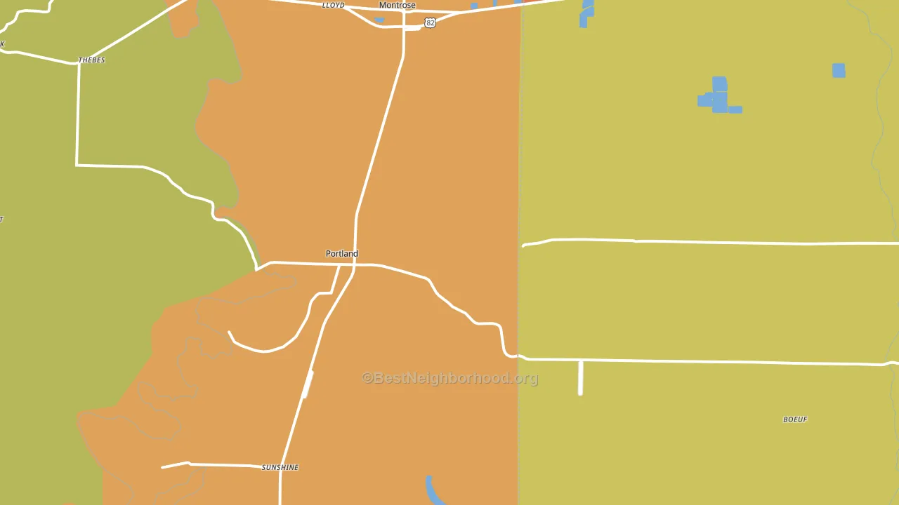Portland, AR block-group voter-turnout map
