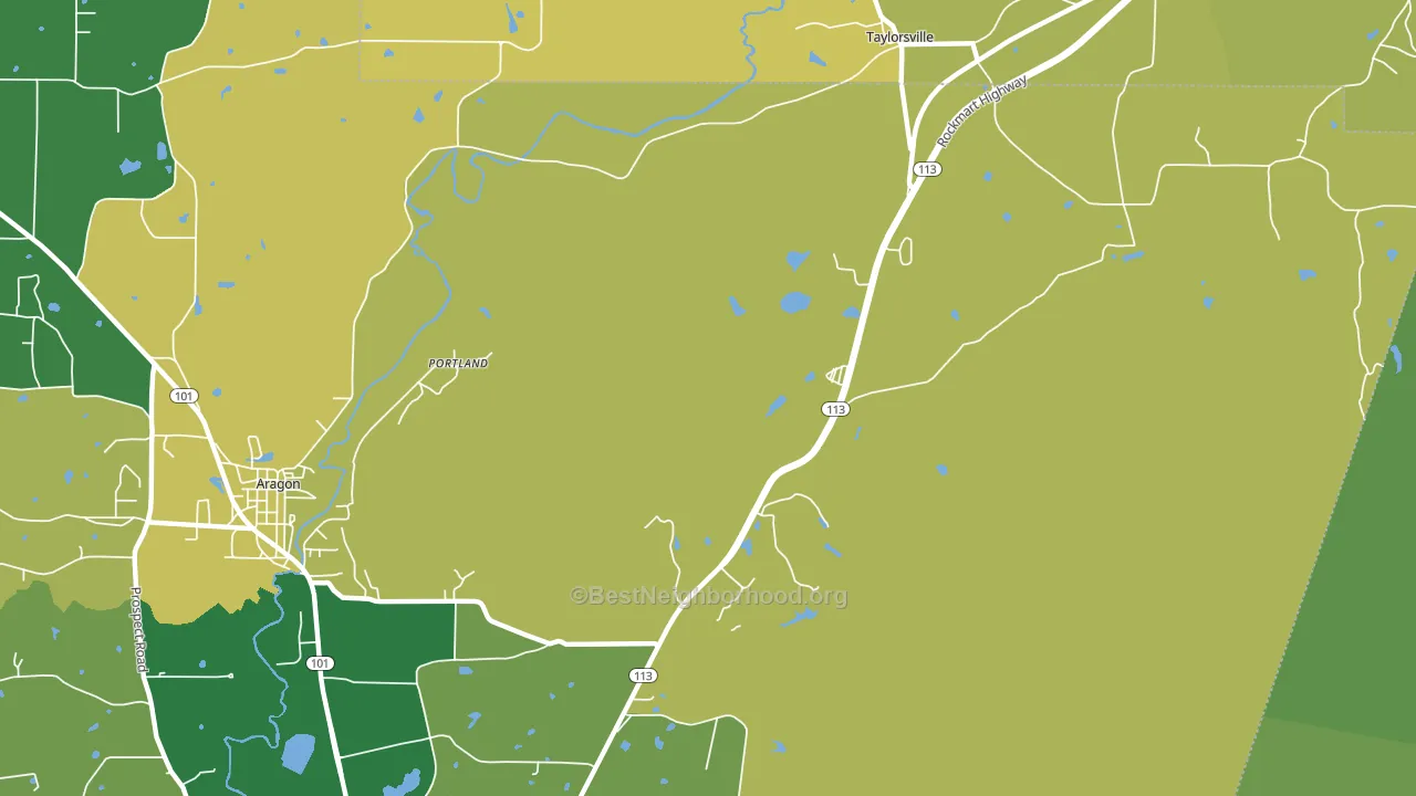 Portland, GA block-group voter-turnout map