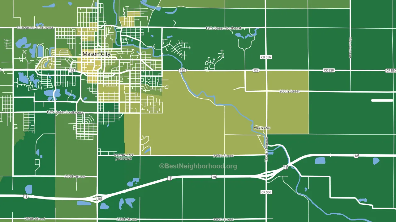 Portland, IA block-group voter-turnout map